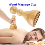Guasha Massage 2 in 1 Wooden Sculpting Roller Cup Anti-Cellulite Guasha with Roller Woodtherapy Massage Cup(Mushroom handle)